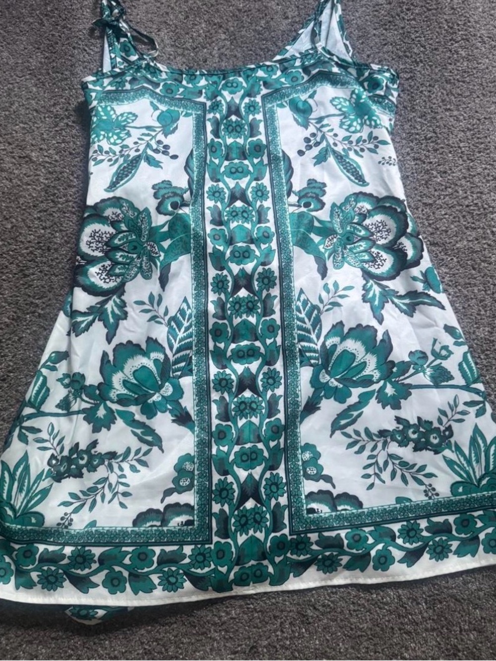 Women's Green Floral Print Sundress